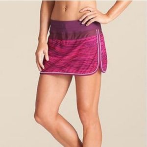 Athleta | Ramp It Up Skort in Maroon/Pink Line Print
